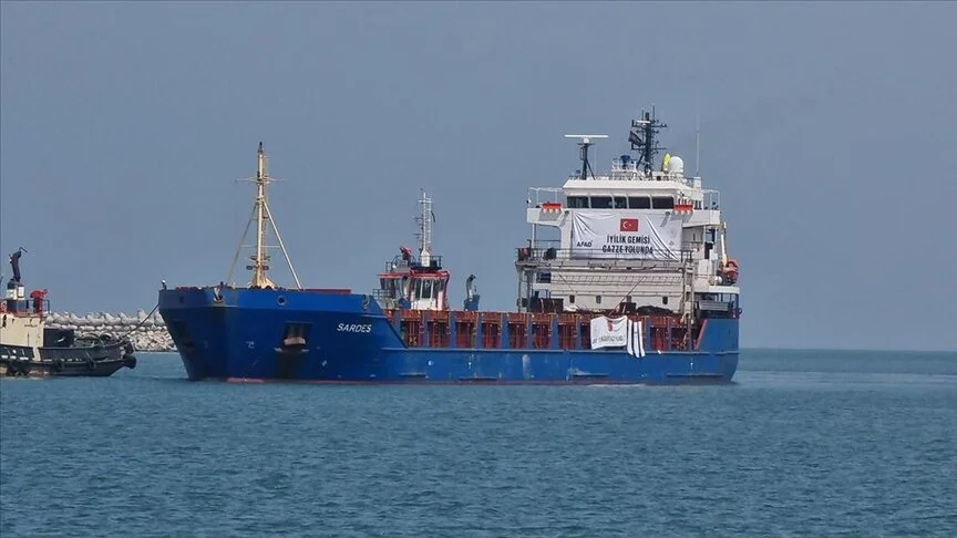 Türkiye'nin Gazze için hazırladığı 8'inci yardım gemisi El-Ariş limanına ulaştı