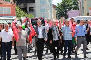 Kepsut'ta Filistin'e destek yürüyüşü